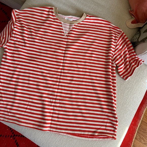 Free People Striped Red and Cream Top - Picture 4 of 8